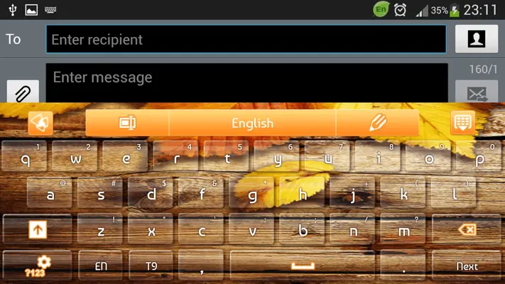 GO Keyboard Orange Autumn Theme android App screenshot 4